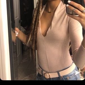 Blush shimmer bodysuit